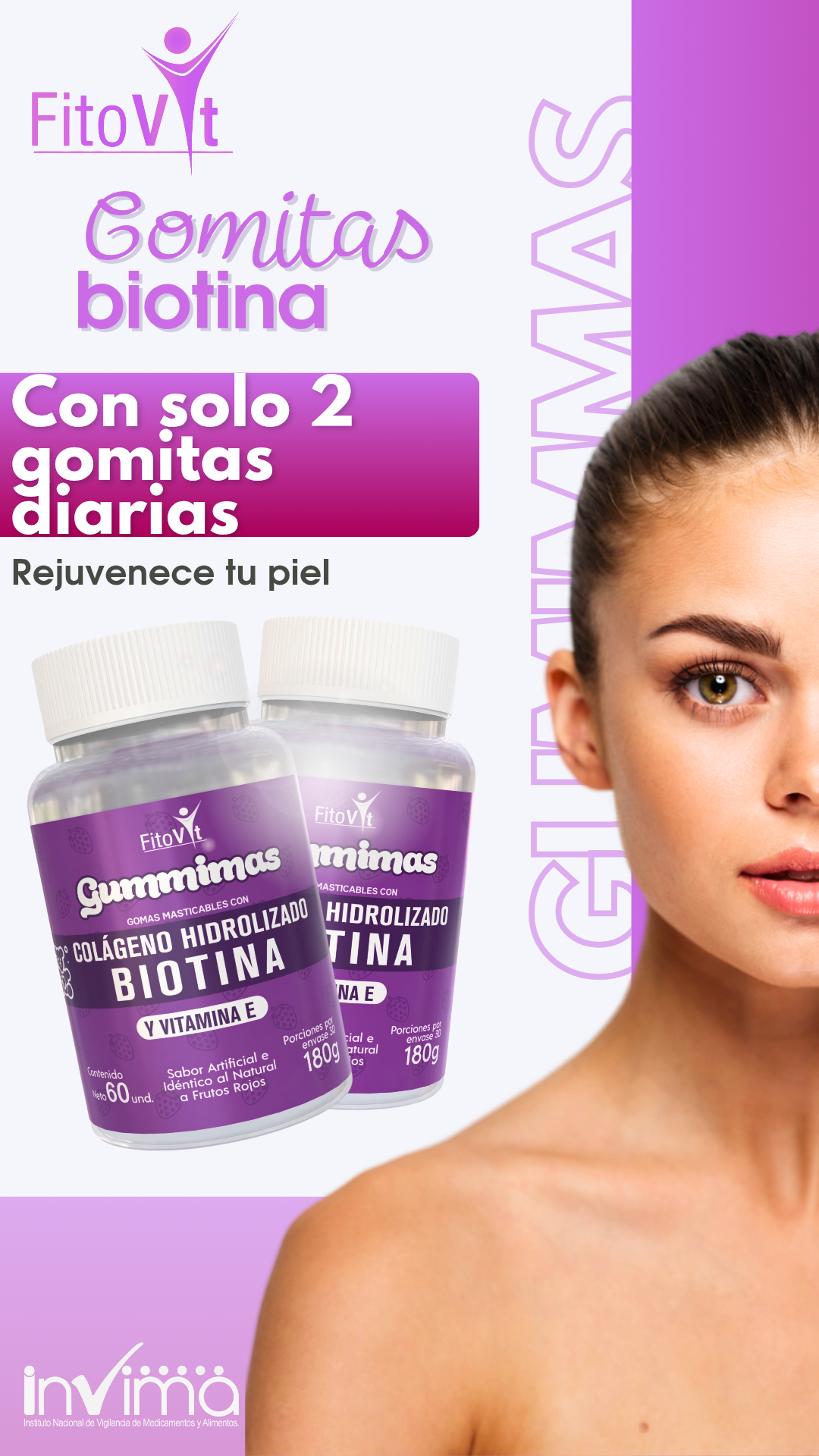 GUMMIMAS - BIOTINA Y COLAGENO - GOMITAS - fortalece cabello, uñas y piel