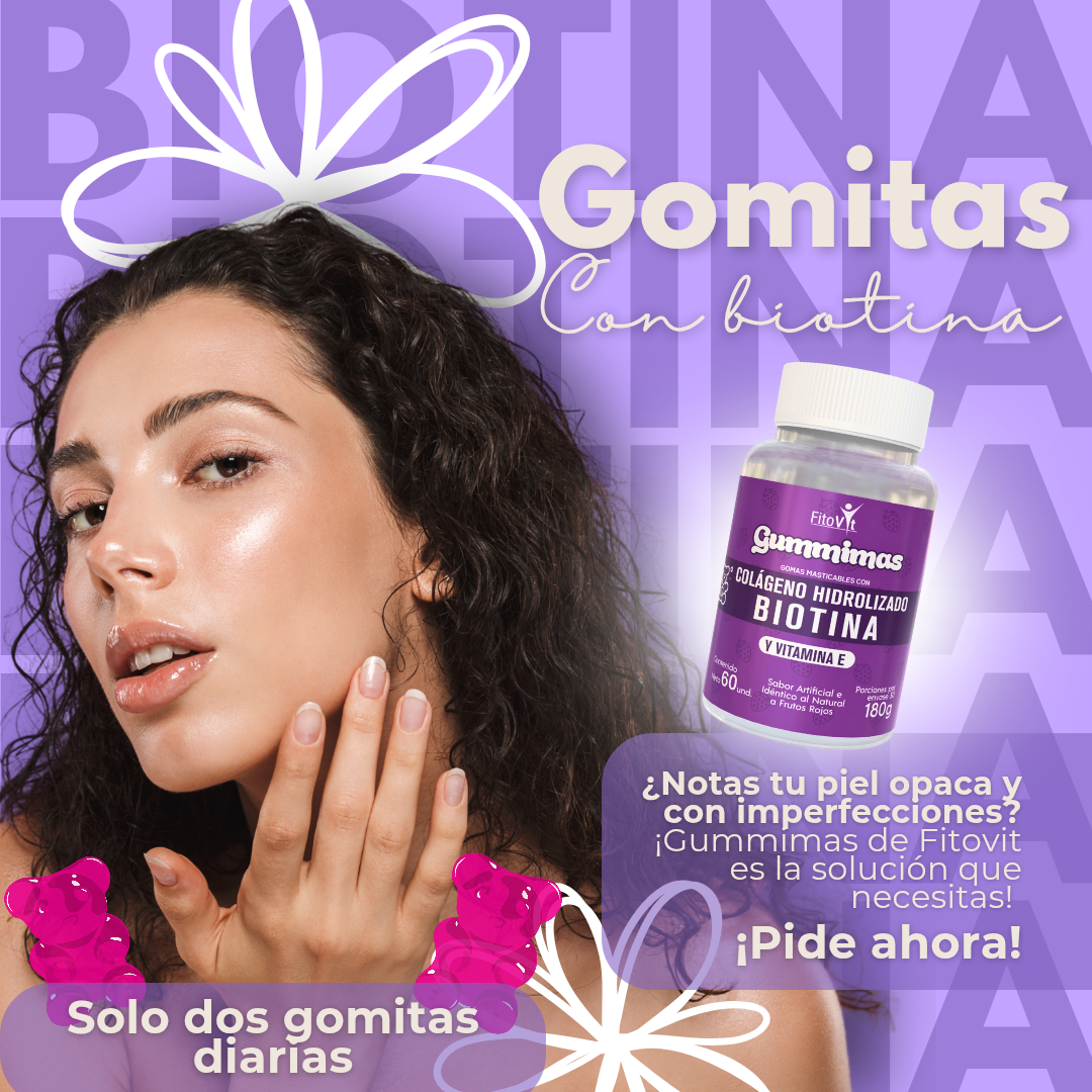 GUMMIMAS - BIOTINA Y COLAGENO - GOMITAS - fortalece cabello, uñas y piel