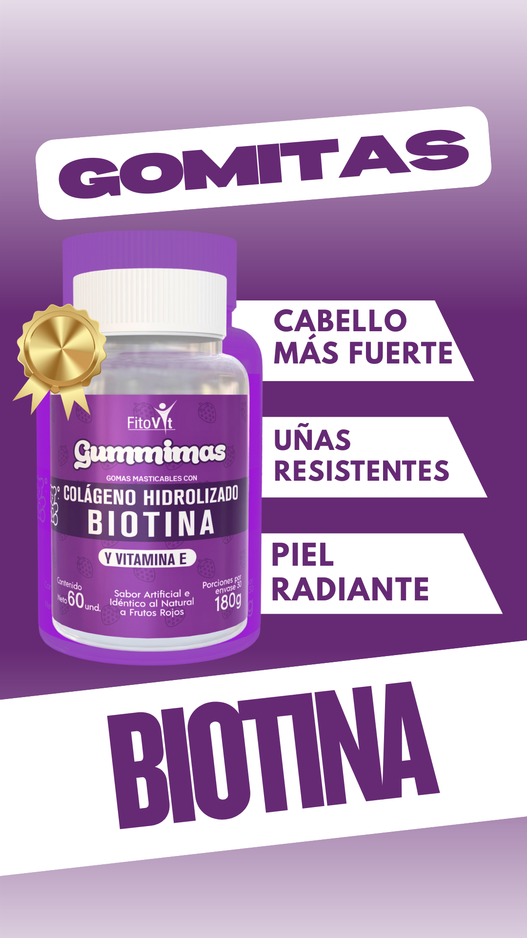 GUMMIMAS - BIOTINA Y COLAGENO - GOMITAS - fortalece cabello, uñas y piel