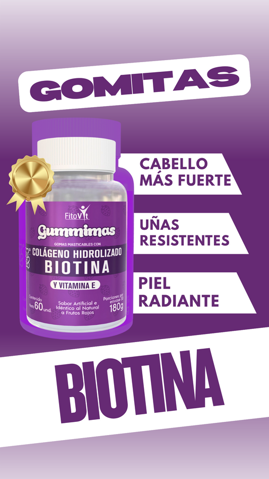 GUMMIMAS - BIOTINA Y COLAGENO - GOMITAS - fortalece cabello, uñas y piel