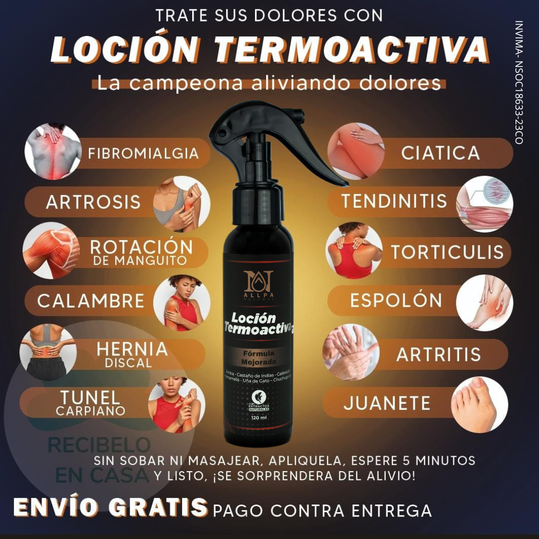LOCION TERMOACTIVA - Alivia Dolores Musculares Naturalmente