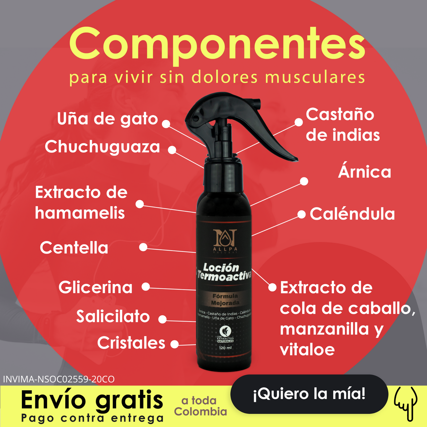 LOCION TERMOACTIVA - Alivia Dolores Musculares Naturalmente