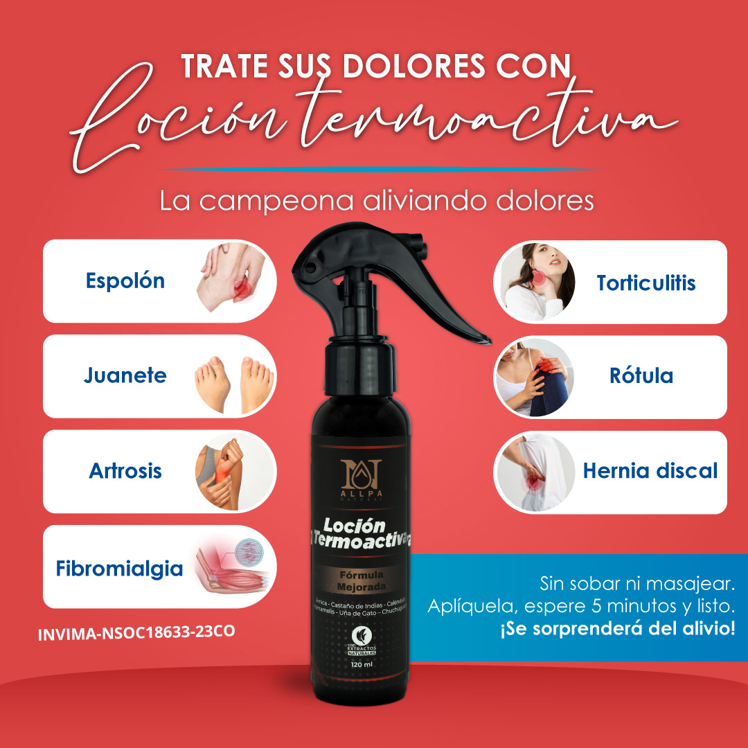 LOCION TERMOACTIVA - Alivia Dolores Musculares Naturalmente