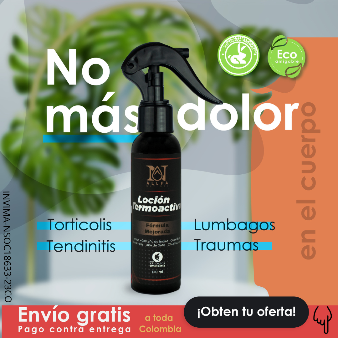LOCION TERMOACTIVA - Alivia Dolores Musculares Naturalmente