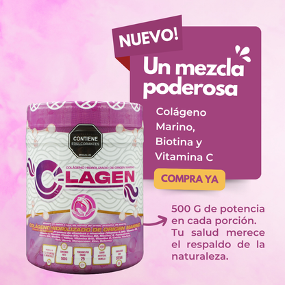 C-LAGEN - Colágeno marino biotina y vitamina c