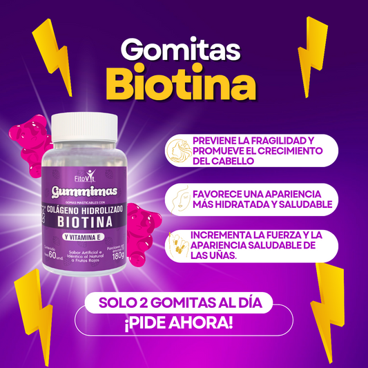 GUMMIMAS - BIOTINA Y COLAGENO - GOMITAS - fortalece cabello, uñas y piel