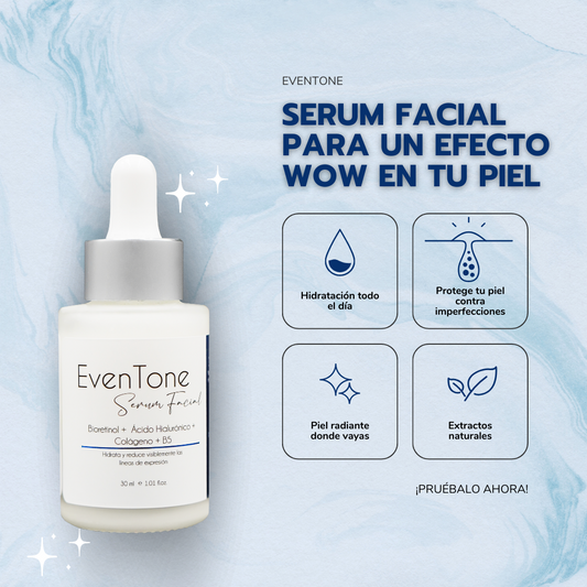EVENTONE - SERUM FACIAL TRIPLE ACCION - RETINOL, ACIDO HIALURONICO Y COLAGENO
