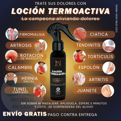 LOCION TERMOACTIVA - Alivia Dolores Musculares Naturalmente